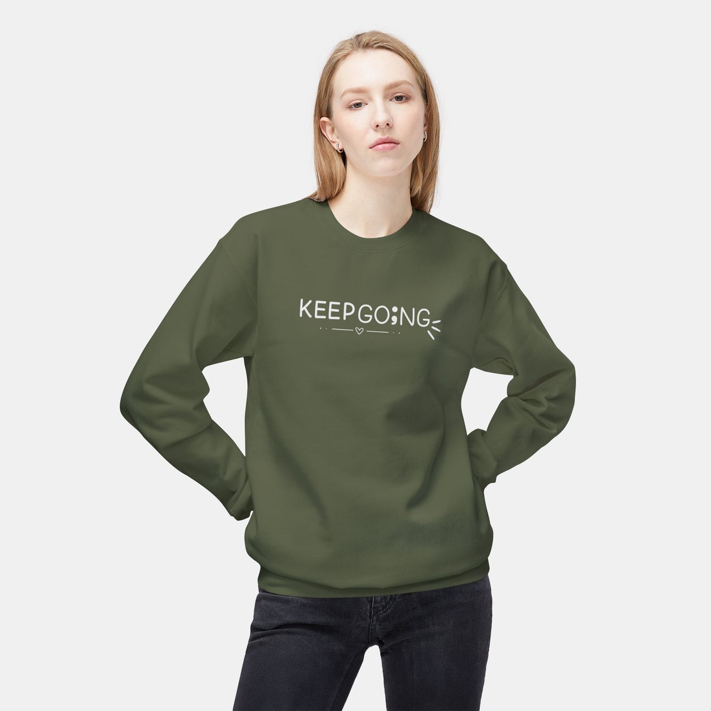 100 Reasons To Stay Alive -Keep Going;-Suicide Awareness Prevention-Unisex Midweight Crewneck Sweatshirt