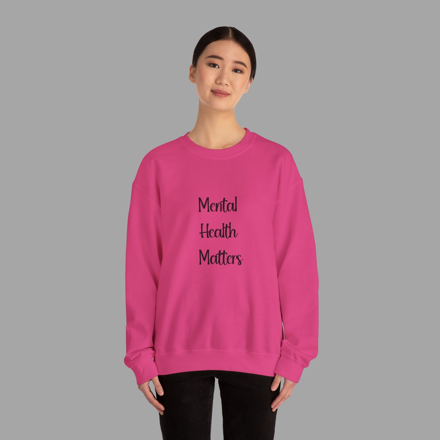 Mental Health is Health -Show Support with Green Awareness Ribbon Design- Unisex Crewneck Sweatshirt™