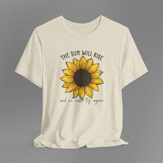 Sunflower & Quote for Recovery From Addiction, Awareness Tee