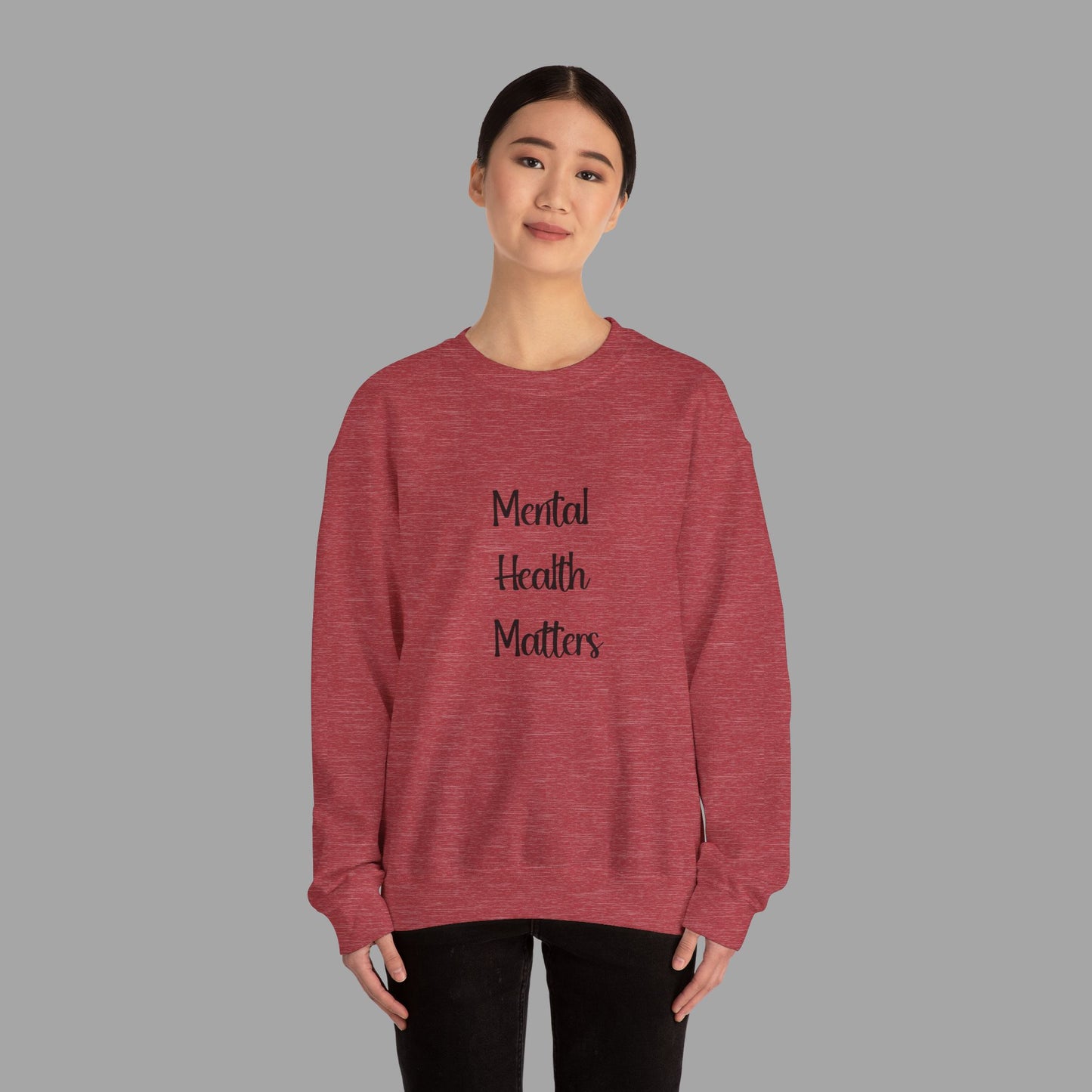 Mental Health is Health -Show Support with Green Awareness Ribbon Design- Unisex Crewneck Sweatshirt™