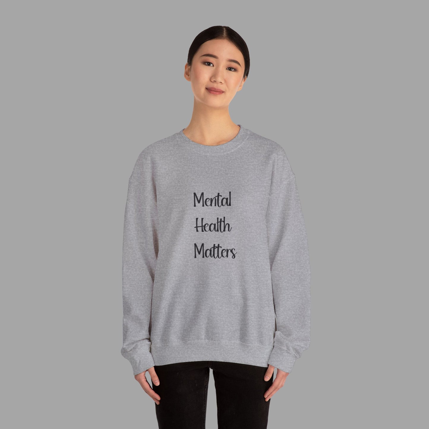 Mental Health is Health -Show Support with Green Awareness Ribbon Design- Unisex Crewneck Sweatshirt™