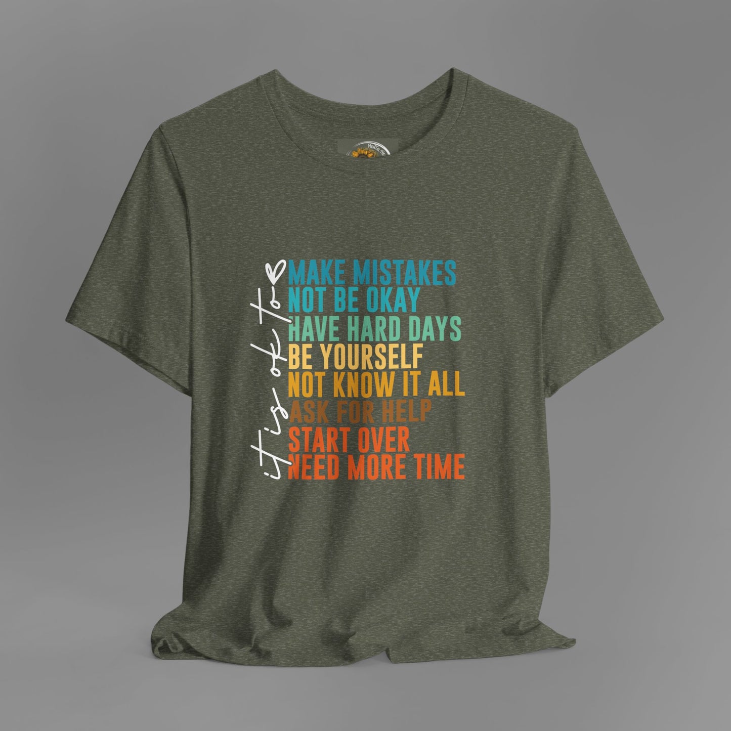 It's Okay to Make Mistakes-Mental Health Awareness- Unisex Short Sleeve Tee