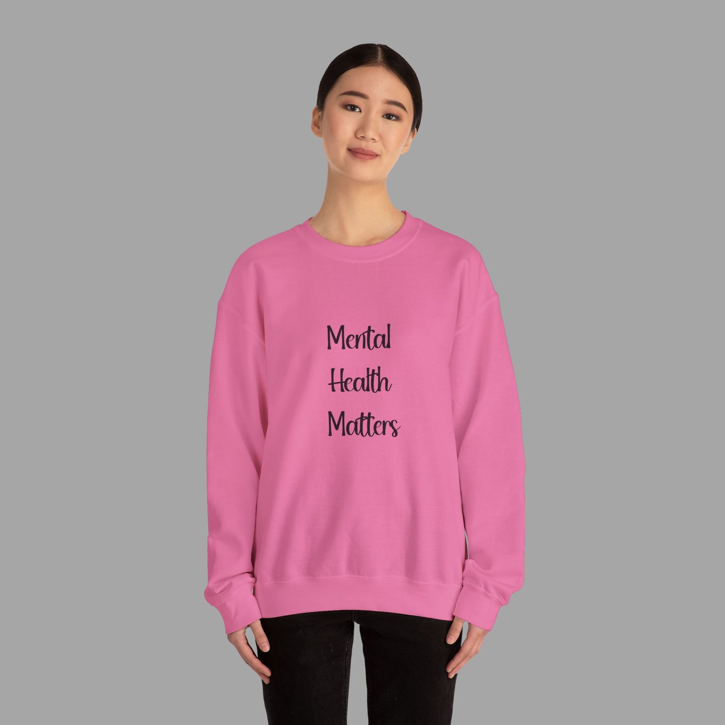 Mental Health is Health -Show Support with Green Awareness Ribbon Design- Unisex Crewneck Sweatshirt™