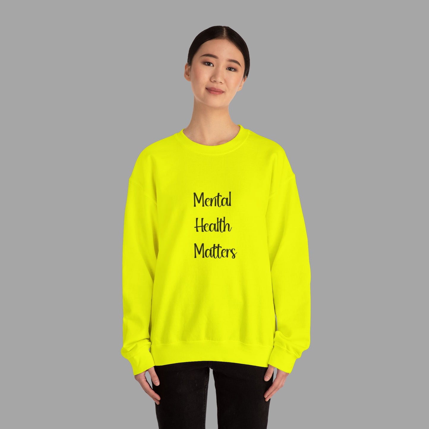 Mental Health is Health -Show Support with Green Awareness Ribbon Design- Unisex Crewneck Sweatshirt™