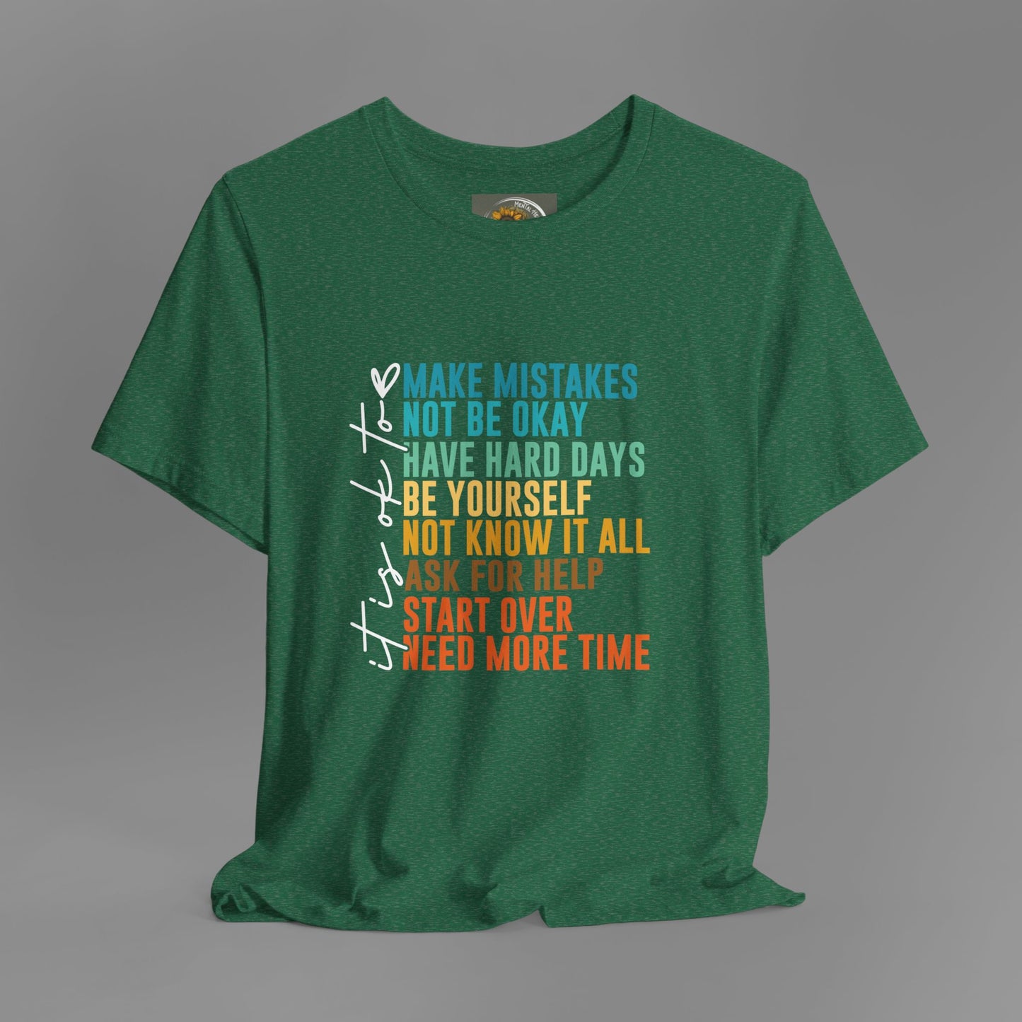 It's Okay to Make Mistakes-Mental Health Awareness- Unisex Short Sleeve Tee