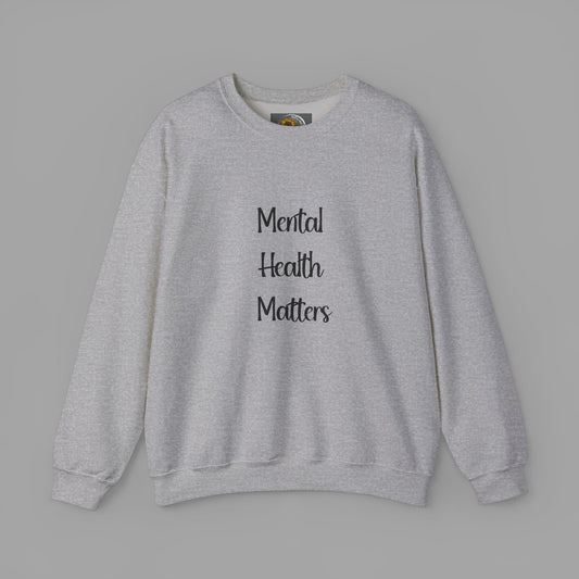 Mental Health is Health -Show Support with Green Awareness Ribbon Design- Unisex Crewneck Sweatshirt™