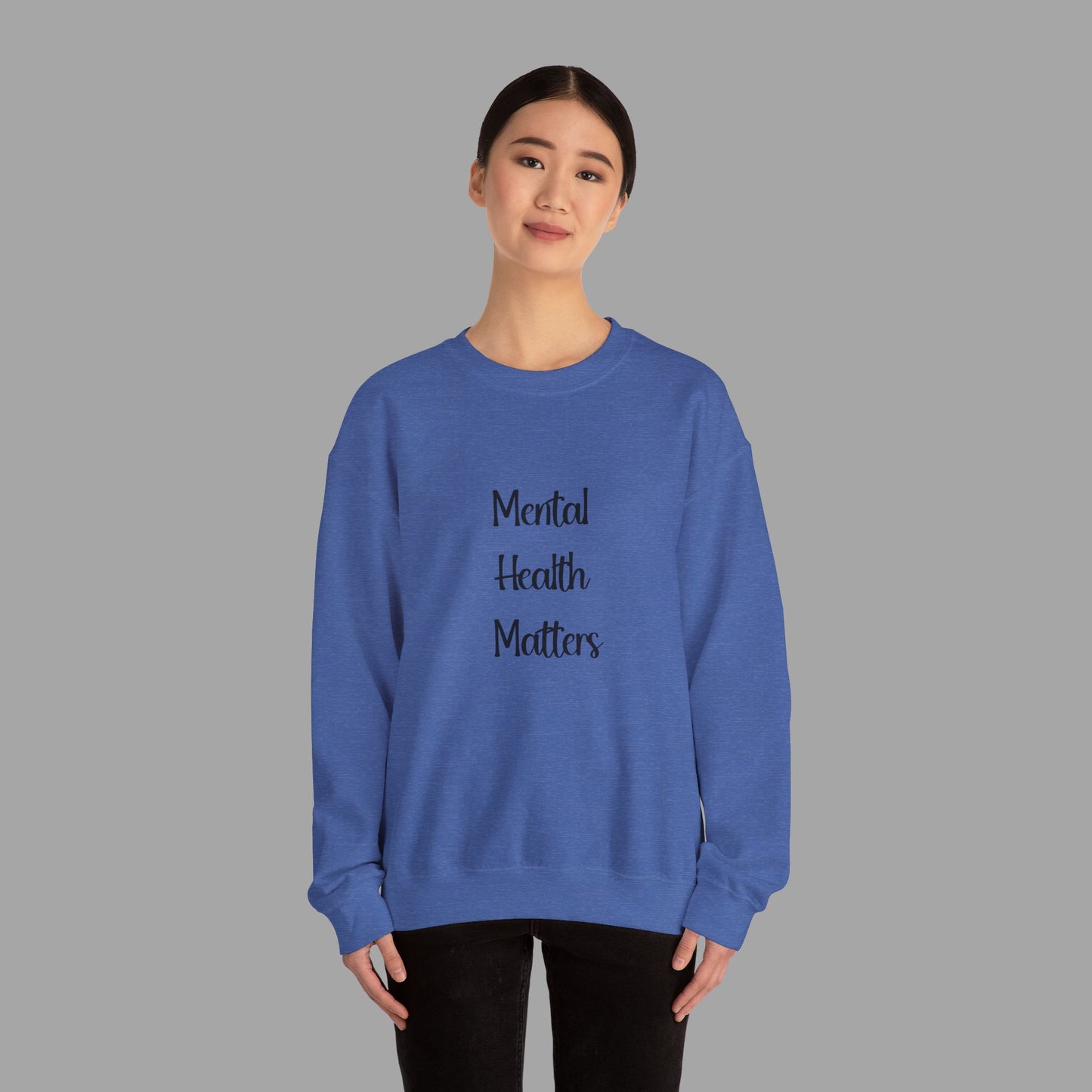 Mental Health is Health -Show Support with Green Awareness Ribbon Design- Unisex Crewneck Sweatshirt™