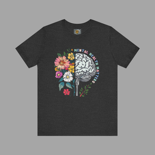 Brain & Wildflowers Design - Mental Health Matters Tee-Unisex  Short Sleeve T-Shirt