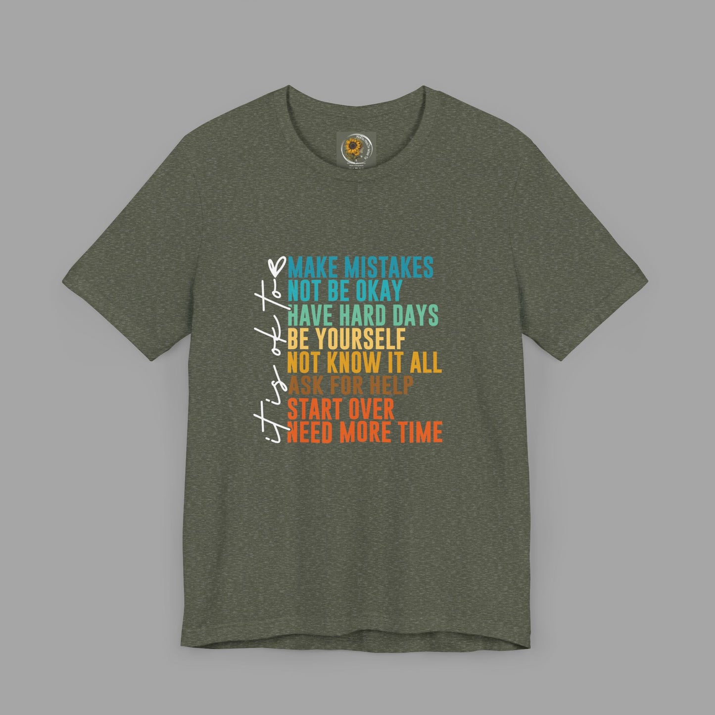 It's Okay to Make Mistakes-Mental Health Awareness- Unisex Short Sleeve Tee