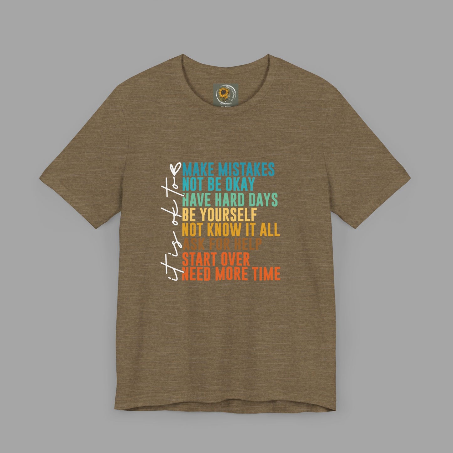 It's Okay to Make Mistakes-Mental Health Awareness- Unisex Short Sleeve Tee