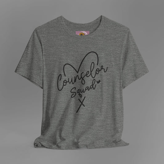 Counselor Squad Tee with Heart Design - Unisex Short Sleeve T-Shirt - Mental Health Wear TN